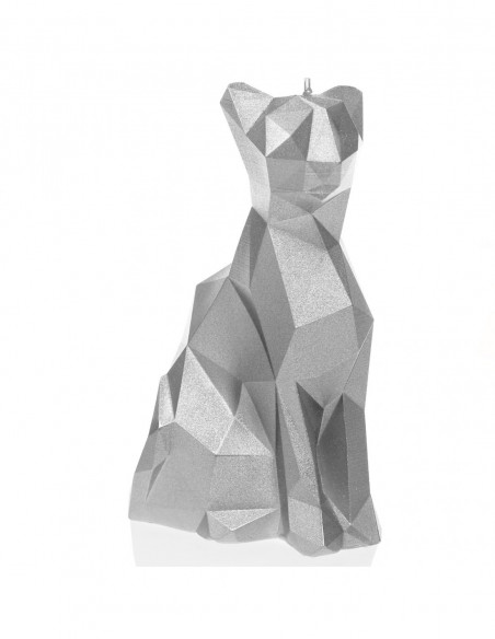 Świeca Cat Low-Poly Silver