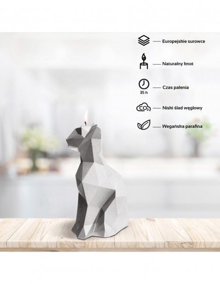 Świeca Cat Low-Poly White