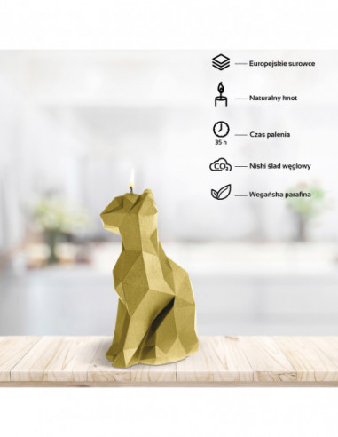 Świeca Cat Low-Poly Classic Gold