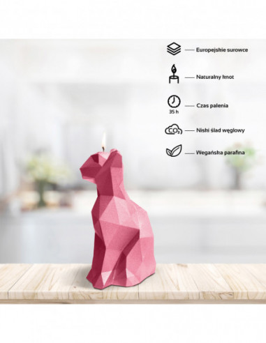 Świeca Cat Low-Poly Pink