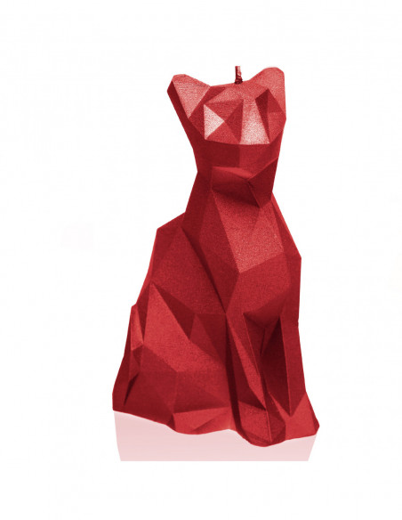 Świeca Cat Low-Poly Red