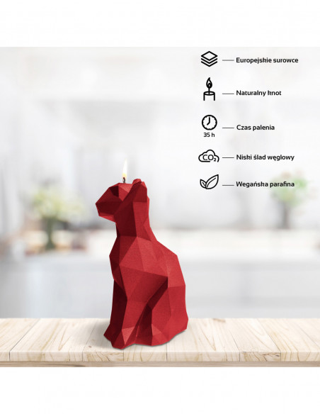 Świeca Cat Low-Poly Red