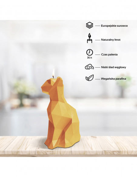 Świeca Cat Low-Poly Yellow