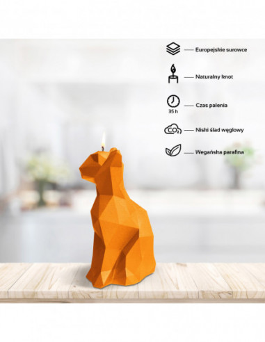 Świeca Cat Low-Poly Orange