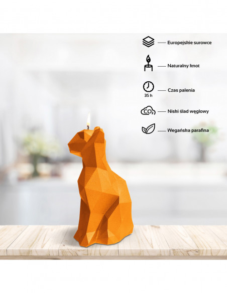 Świeca Cat Low-Poly Orange