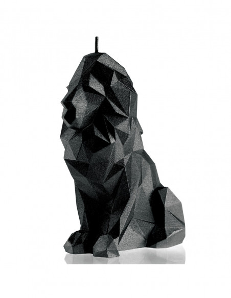 Świeca Lion Low-Poly Black Metallic