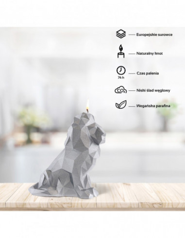 Świeca Lion Low-Poly Silver