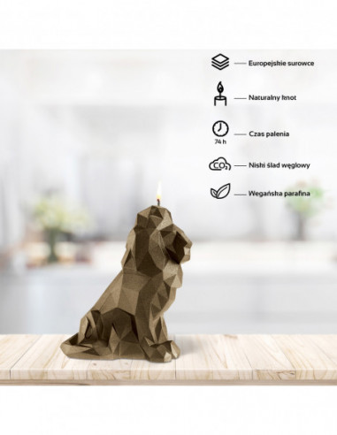 Świeca Lion Low-Poly Brass