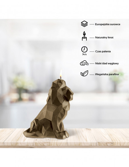 Świeca Lion Low-Poly Brass