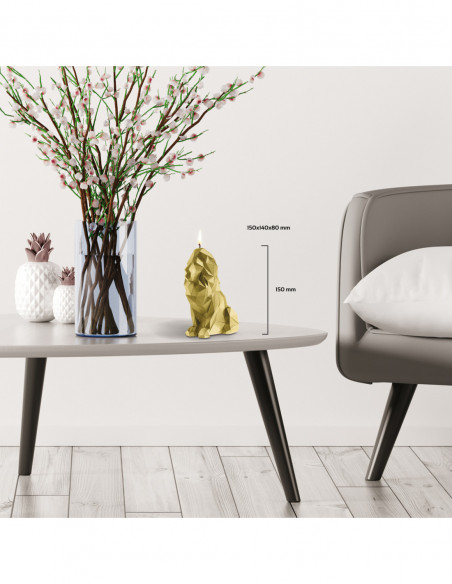 Świeca Lion Low-Poly Classic Gold