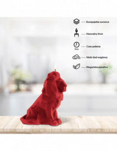 Świeca Lion Low-Poly Red 2