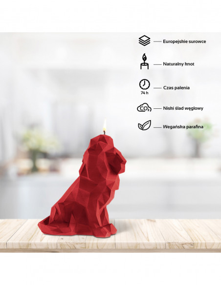 Świeca Lion Low-Poly Red