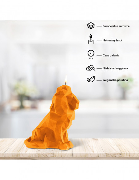 Świeca Lion Low-Poly Orange