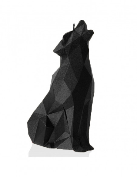 Świeca Wolf Low-Poly Black Matt