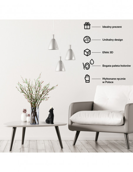 Świeca Wolf Low-Poly Black Matt