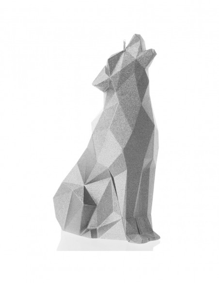 Świeca Wolf Low-Poly Silver