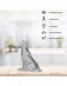 Świeca Wolf Low-Poly Silver 2