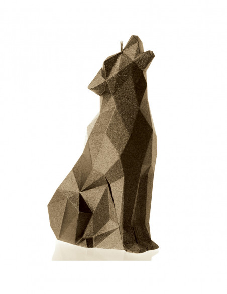 Świeca Wolf Low-Poly Brass