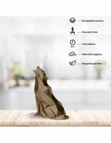 Świeca Wolf Low-Poly Brass