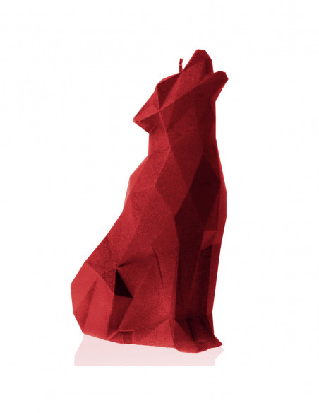 Świeca Wolf Low-Poly Red