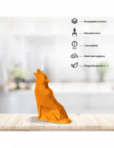 Świeca Wolf Low-Poly Orange 2