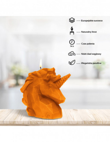 Świeca Unicorn Low-Poly Orange