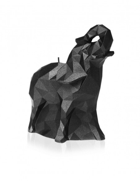 Świeca Elephant Low-Poly Black Metallic Small