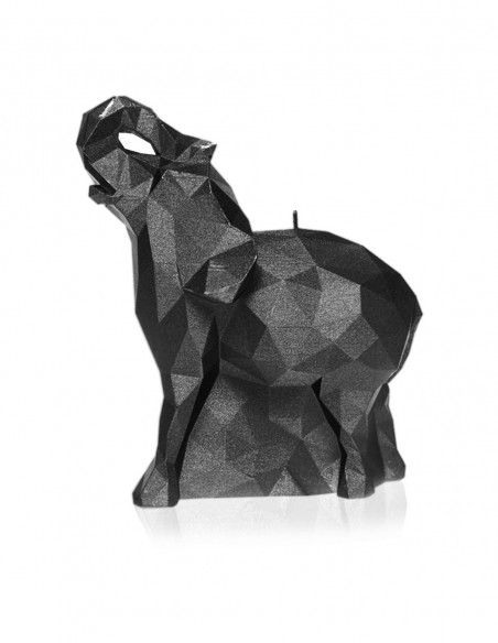 Świeca Elephant Low-Poly Black Metallic Small