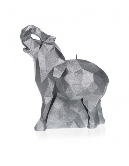 Świeca Elephant Low-Poly Silver Small