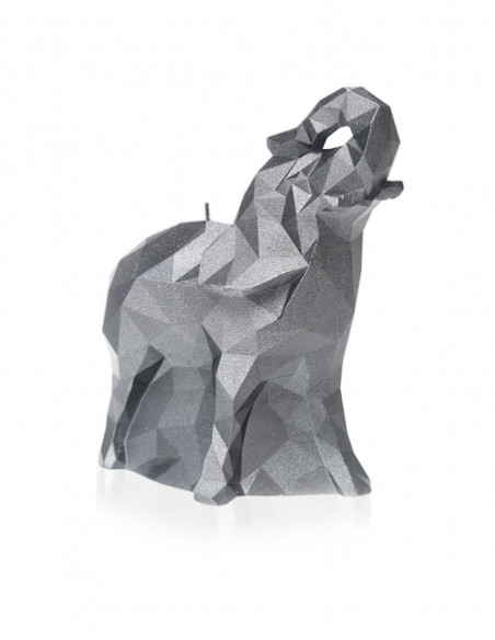 Świeca Elephant Low-Poly Silver Small