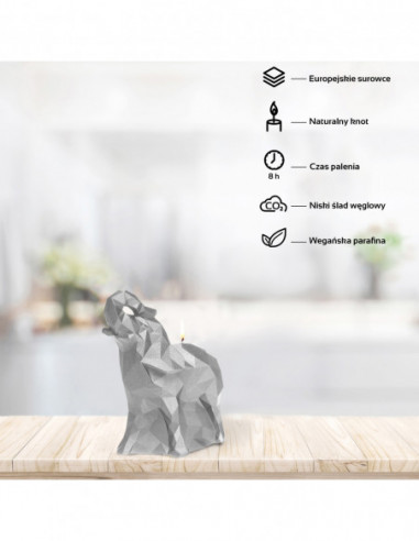 Świeca Elephant Low-Poly Silver Small
