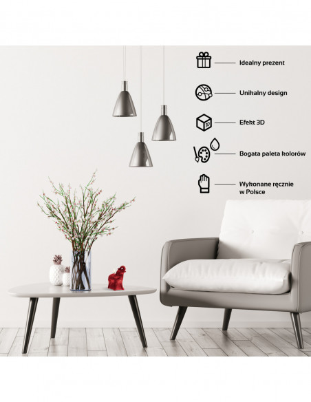 Świeca Elephant Low-Poly Red Small