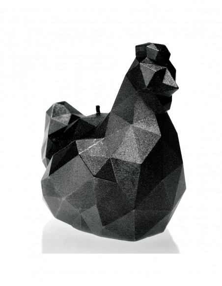 Świeca Chicken Low-Poly Black Metallic Small