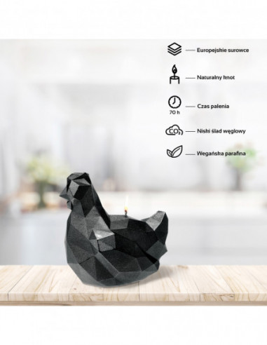 Świeca Chicken Low-Poly Black...