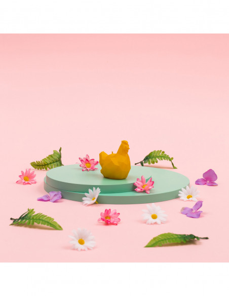 Świeca Chicken Low-Poly Silver Small