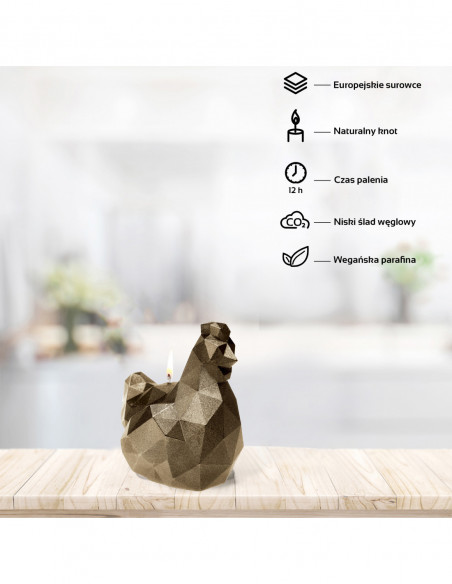 Świeca Chicken Low-Poly Brass Small