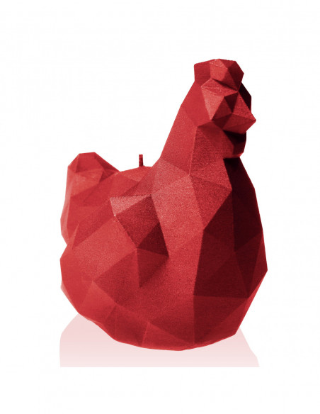 Świeca Chicken Low-Poly Red Small