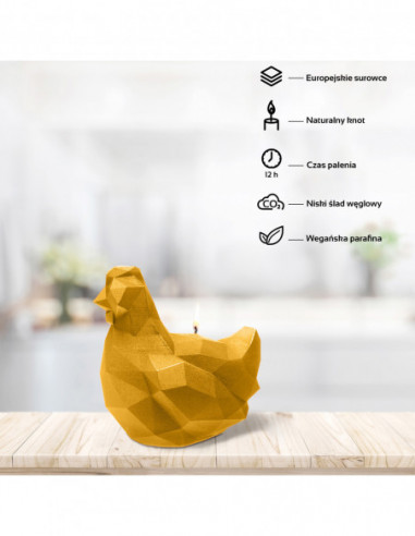 Świeca Chicken Low-Poly Yellow Small