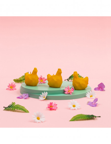 Świeca Chicken Low-Poly Yellow Small