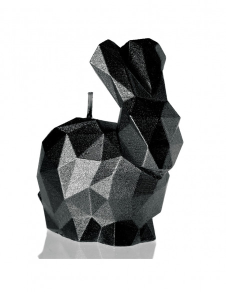 Świeca Rabbit Low-Poly Black Metallic Small