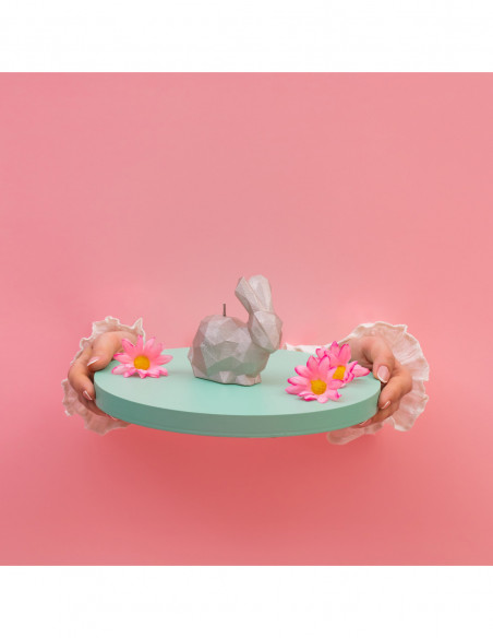 Świeca Rabbit Low-Poly Black Metallic Small