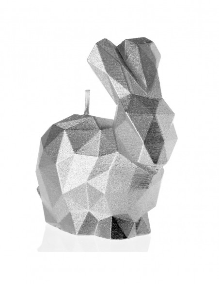Świeca Rabbit Low-Poly Silver Small