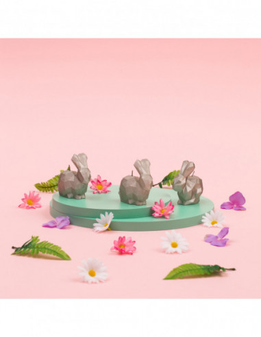 Świeca Rabbit Low-Poly Silver Small