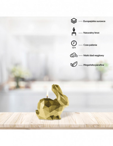 Świeca Rabbit Low-Poly Classic Gold...