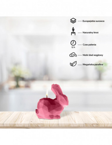 Świeca Rabbit Low-Poly Pink Small
