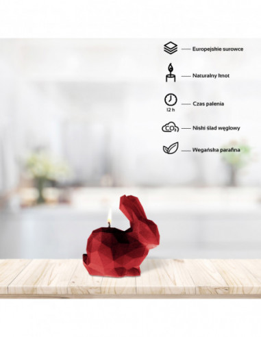 Świeca Rabbit Low-Poly Red Small