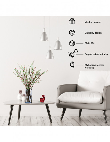 Świeca Rabbit Low-Poly Red Small