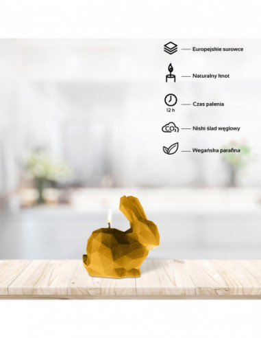 Świeca Rabbit Low-Poly Yellow Small