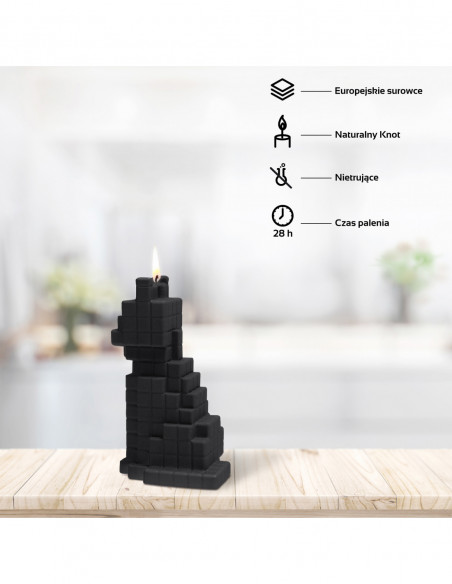 Świeca Cat Pixel Black Matt