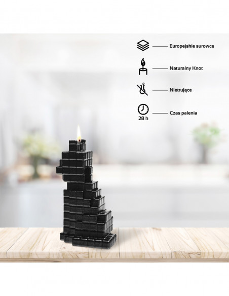 Świeca Cat Pixel Black Metallic